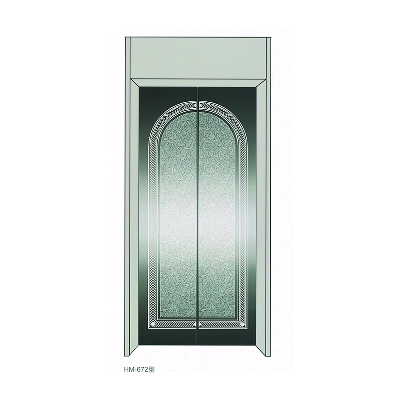 VTSP204 Højkvalitets elevatordørsystem Rustfrit stål malet glas manuelt dørpanel