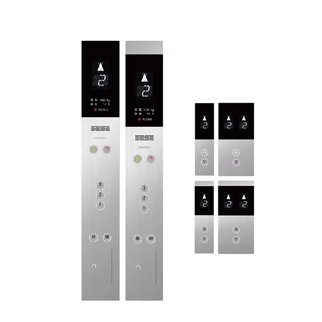 VTSP336 Elevator Vægmonteret Touch Display med Elevator-knap Moderne Design Rustfrit Stål & Glas Cop og Lop