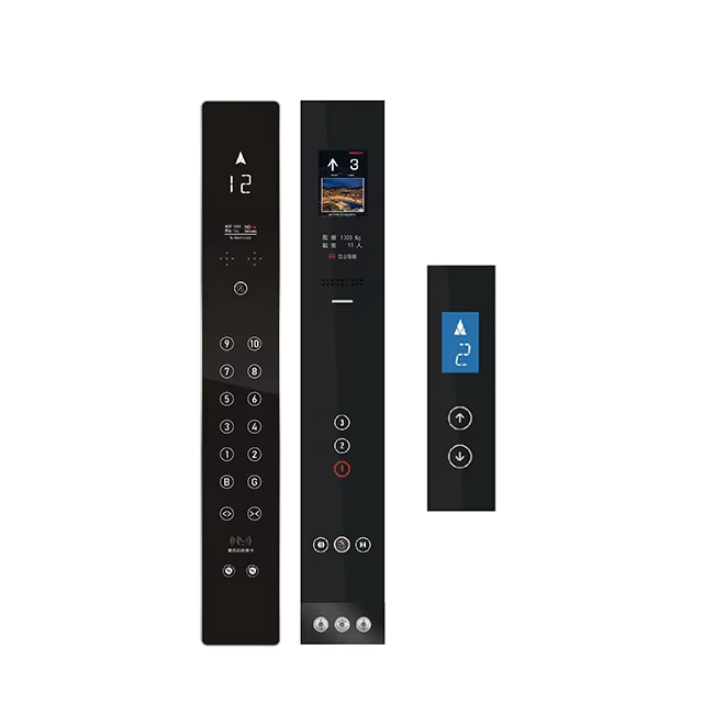 VTSP336 Elevator Vægmonteret Touch Display med Elevator-knap Moderne Design Rustfrit Stål & Glas Cop og Lop