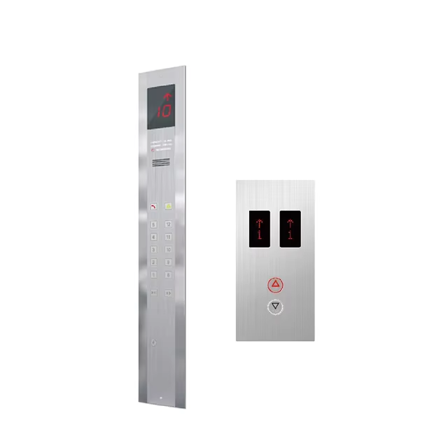 VTSP336 Elevator Vægmonteret Touch Display med Elevator-knap Moderne Design Rustfrit Stål & Glas Cop og Lop