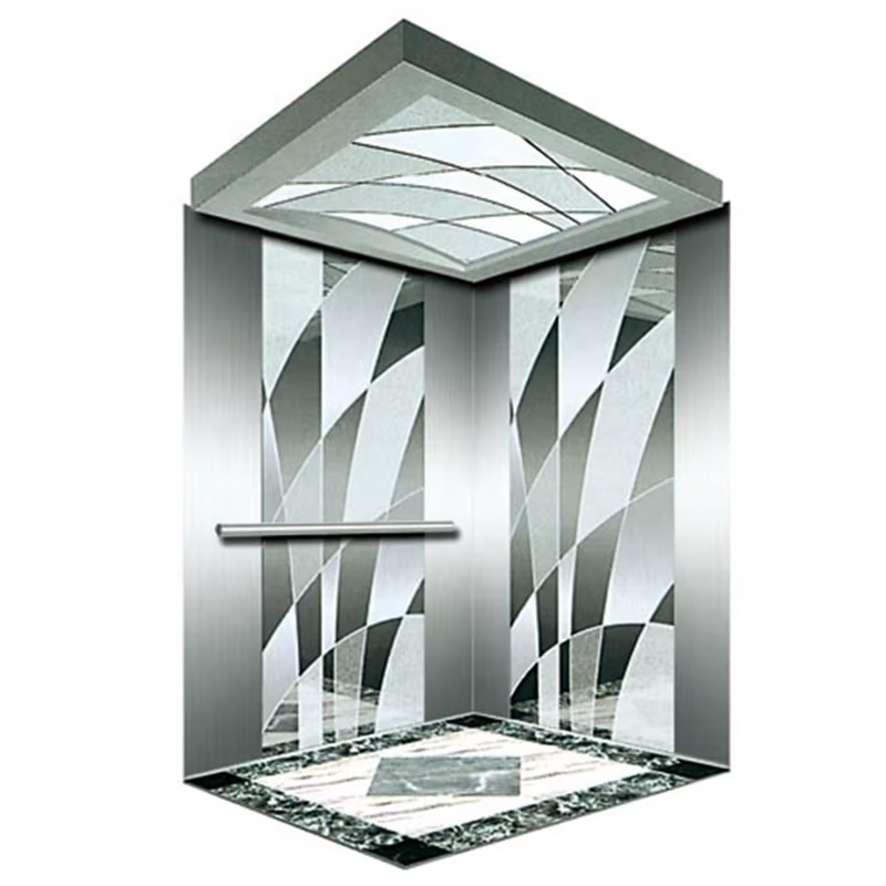 VTEP121 Hot Selling NV Model 6-8 Person 630 kg Gearless AC Modern Elevator Building Passagerlift med PVC-gulv i rustfrit stål