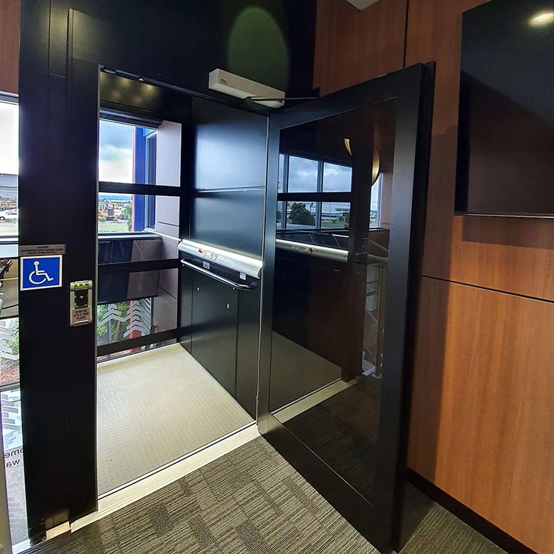 VTEP123 Luksus tilpasset Gearless AC Drive Residential passagerelevator med panoramadesign