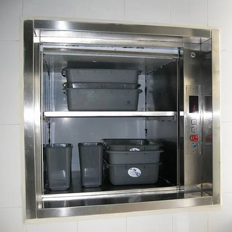 VTEF110 Restaurant Service Mad Elevator Automatisk dør Gearløs Trækkraft AC Drive PVC Gulv Holdbar Pengeskab til hoteller Villaer Køkkener