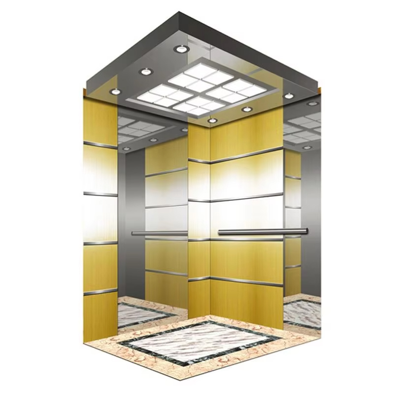 VTSP134 passagerelevatorkabine med energieffektiv LED-loft rustfri stålkonstruktion ISO9001 certificeret 1 års garanti