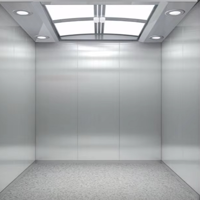 VTSP134 passagerelevatorkabine med energieffektiv LED-loft rustfri stålkonstruktion ISO9001 certificeret 1 års garanti
