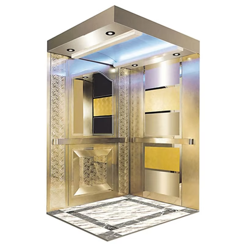 VTSP137 Elevatordele og tilbehør Moderne elevatorkabine i rustfrit stål til kommercielle bygninger