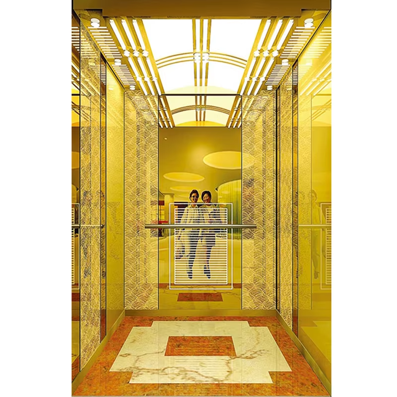 VTSP127 Elevator dele og tilbehør Holdbar liftkabine i rustfrit stål med fodliste og gelænder